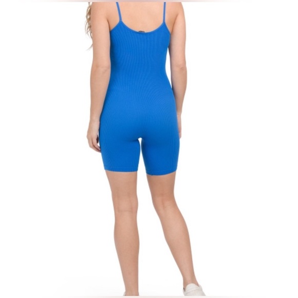 NEW Zara Limitless Contour Jumpsuit Romper Onesie Ribbed Blue Size M/L NWT - Picture 2 of 6